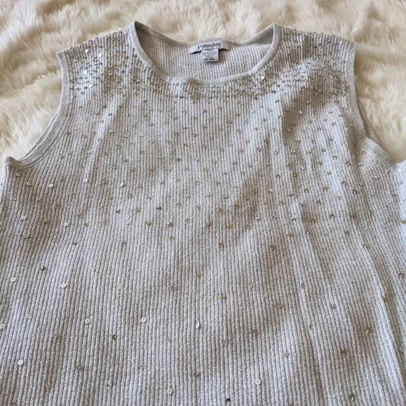 Silver & Sequin Ribbed Top - Picture 4 of 5